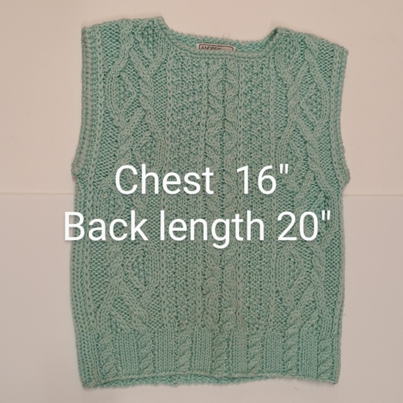 Vintage Pastel Cable Handknit Sweater Vest - Picture 7 of 9